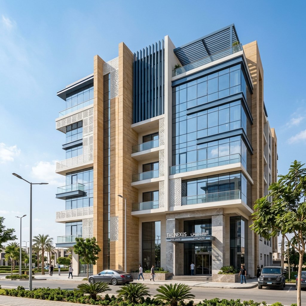 Exterior facade cladding on Egyptian building