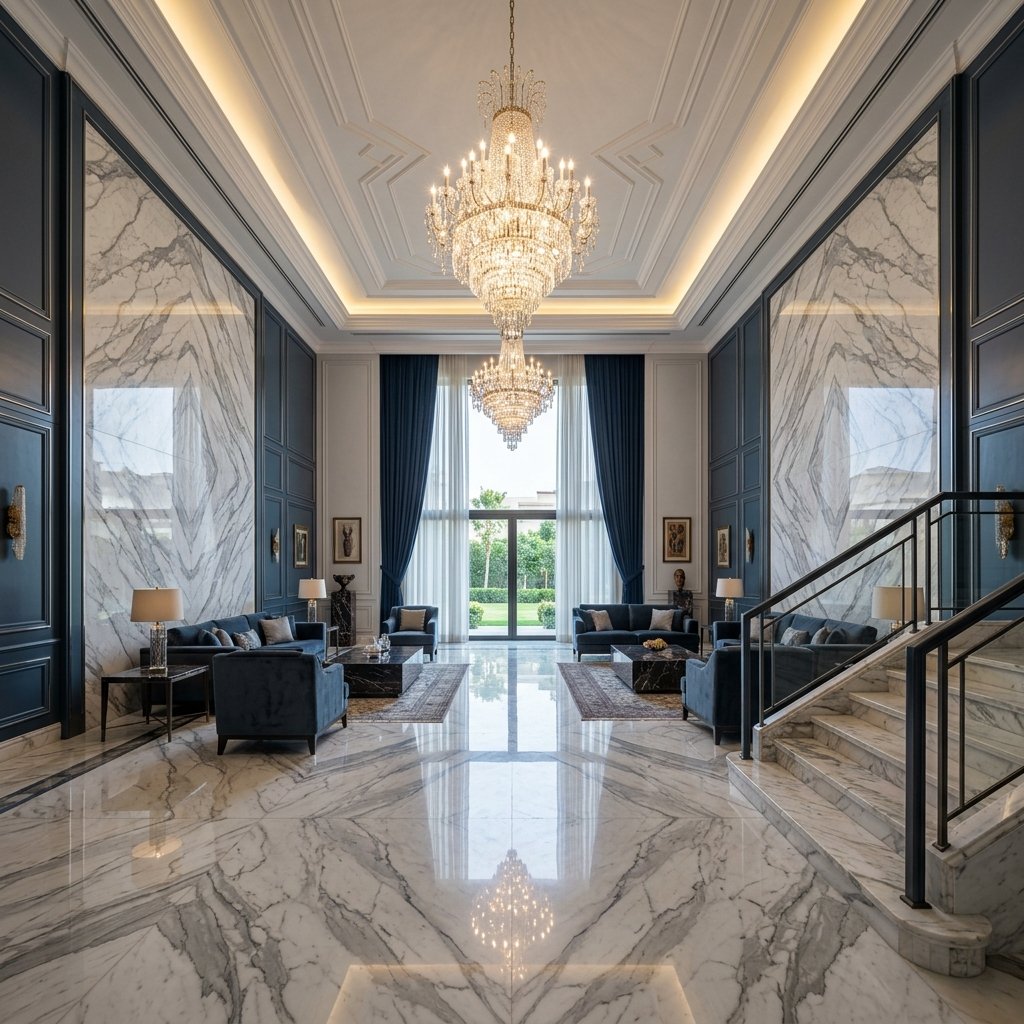 Luxury interior finishing with marble in Egypt